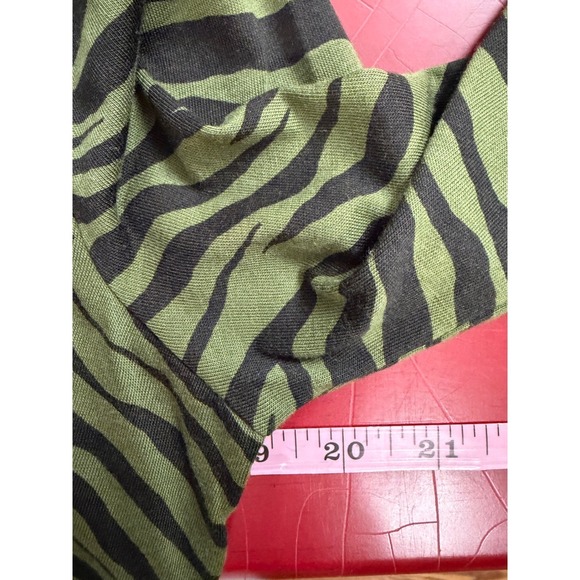 Boden Zebra Print Shirt Dress Olive Green Belted Midi Long Sleeve US 2 - Picture 7 of 12